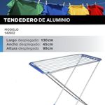 Tendedero Tender Aluminio Plegable Pie S/ Alas Hogar Actual