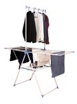 Tendedero Acero Pintado Colgador Camisa Pie Celeste y Blanco