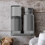 Set porta cepillo + porta jabon para baño Ou Kte128chf Gris