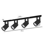 Lampara Aplique Moderno Cily Eco 4 Luces Negro Techo Riel Gu10 Led Gioluce