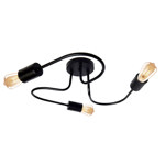 Plafon Savannah 3 Luces Negro Apto Led E27 Lampara de Techo Gioluce