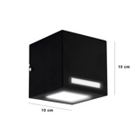 Aplique Cubo Unidirecional Luz Frontal Apto Led Gu10 Negro Pared Gioluce