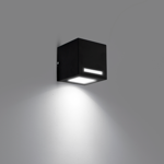 Aplique Cubo Unidirecional Luz Frontal Apto Led Gu10 Negro Pared Gioluce