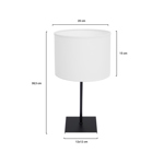 Lampara Velador Ches 1 Luz Negro Pantalla Blanca Gioluce