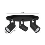 Aplique De Techo Cily Eco 3 Luces Negro Gioluce