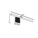 Aplique Pared Cuadra 50 Cm Negro Movil Calida Gioluce