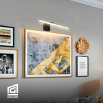 Aplique Pared Cuadra 50 Cm Negro Movil Calida Gioluce