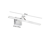 Aplique Pared Cuadra 80 Cm Cromo Movil Calida Gioluce