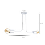 Lampara Plafon Milo 2 Luces Cromo Brazo Curvo Deco Gioluce