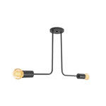 Lampara Plafon Milo 2 Luces Negro Brazo Curvo Deco Gioluce