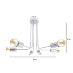 Lampara Plafon Milo 6 Luces Cromo Brazo Curvo Deco Gioluce