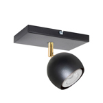 Aplique De Techo Pared Persa 1 Luz Negro/Dorado Bocha 9cm Gioluce