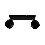 Aplique De Techo Pared Persa 2 Luces Negro/Cobre Bocha 9cm Gioluce