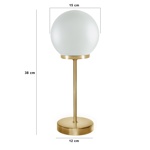 Lampara Velador Picis Cleo 1 Luz dorado bocha vidrio satinado Gioluce