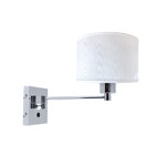 Lampara Aplique Velador Pared Hotel Cuerpo Movimiento cromo pantalla blanca Gioluce