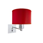 Lampara Aplique Velador Pared Hotel Cuerpo Movimiento cromo pantalla roja Gioluce