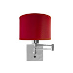 Lampara Aplique Velador Pared Hotel Cuerpo 2 Movimientos cromo pantalla roja Gioluce