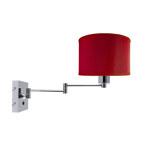 Lampara Aplique Velador Pared Hotel Cuerpo 2 Movimientos cromo pantalla roja Gioluce