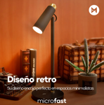 Lampara Velador Led Luz Dimmer Con Carga Inalámbrica Retro