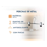 Pack De 50 Perchas Metálicas Ganchos Para Pantalones Waggs