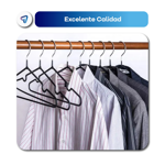 Pack 10U Perchas Engomadas Antideslizante Waggs Negro