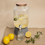 Dispenser Vidrio 4 L Tapa A Rosca Cobre C Canilla Jarra Agua