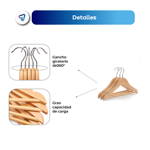 Pack 100 Perchas Infantiles Madera Lustrada Barnizadas Waggs