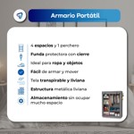 Armario Portatil Waggs Placard Organizador con Perchero Gris