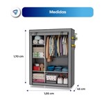 Armario Portatil Waggs Placard Organizador con Perchero Gris