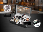 Estuche Organizador de 12 Relojes Con Bisagra de Metal