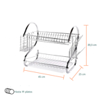 Secaplatos Escurridor Vajilla 14 Platos Metal Cromado
