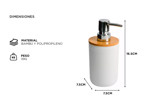 Dispenser de Jabón Liquido Blanco Gadnic Dosificador Bamboo 