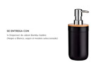 Dispenser de Jabón Liquido Blanco Gadnic Dosificador Bamboo 