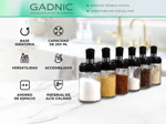 Condimenteros de Vidrio Gadnic con Base Giratoria y Cuchara