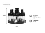 Condimenteros de Vidrio Gadnic con Base Giratoria y Cuchara