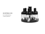 Condimenteros de Vidrio Gadnic con Base Giratoria y Cuchara