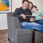 Sillón Smart 2 +2 Cuerpos Living Box ® c/Puerto USB En Caja para armar. Izquierdo - GRIS