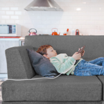 Sillón Smart 2 +2 Cuerpos Living Box ® c/Puerto USB En Caja para armar. Izquierdo - GRIS