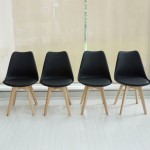 Set de 4 Sillas de diseño Tulip Negras