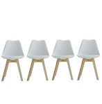 Set de 4 Sillas de diseño Tulip Blancas