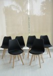 Set de 6 Sillas de diseño Tulip Negras