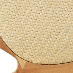 Silla Cross De Madera Asiento Esterilla De Rattan Premium Roble Claro