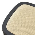 Silla Cross De Madera Asiento Esterilla De Rattan Premium Negro