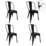 Set de 4 sillas de Diseño Tolix Negras Garden Life