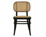 Silla De Comedor Cocina Maynor De Madera Esterilla De Rattan Negro