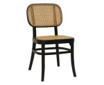Silla De Comedor Cocina Maynor De Madera Esterilla De Rattan Negro