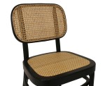 Silla De Comedor Cocina Maynor De Madera Esterilla De Rattan Negro