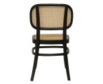 Silla De Comedor Cocina Maynor De Madera Esterilla De Rattan Negro