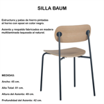 Silla De Comedor Baum Madera Multilaminada Estructura Hierro