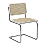Silla Cesca Breuer De Comedor Cocina Caño Y Madera Blanco Rattan